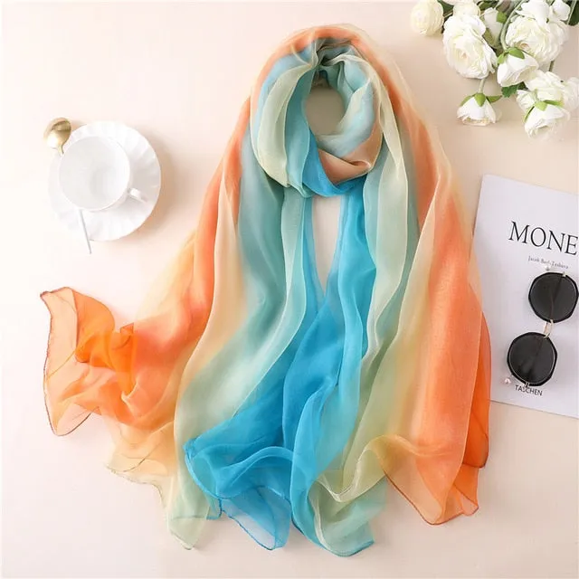 Fashion Silk Scarf Printed Bandana Shawl #BS-1