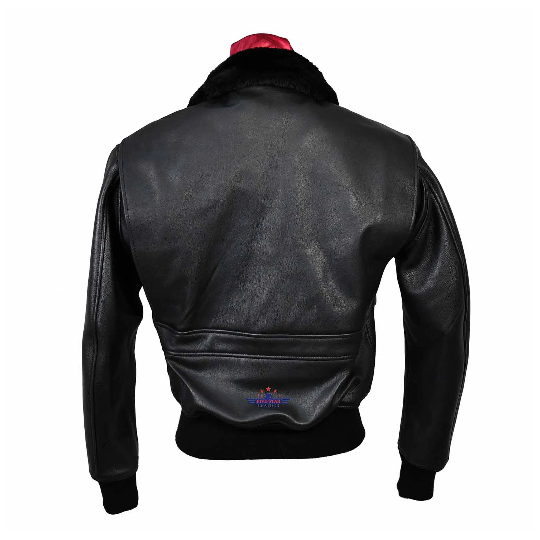 Flight G1 Bomber Naval Flying Men Jacket USN Goatskin Leather Black