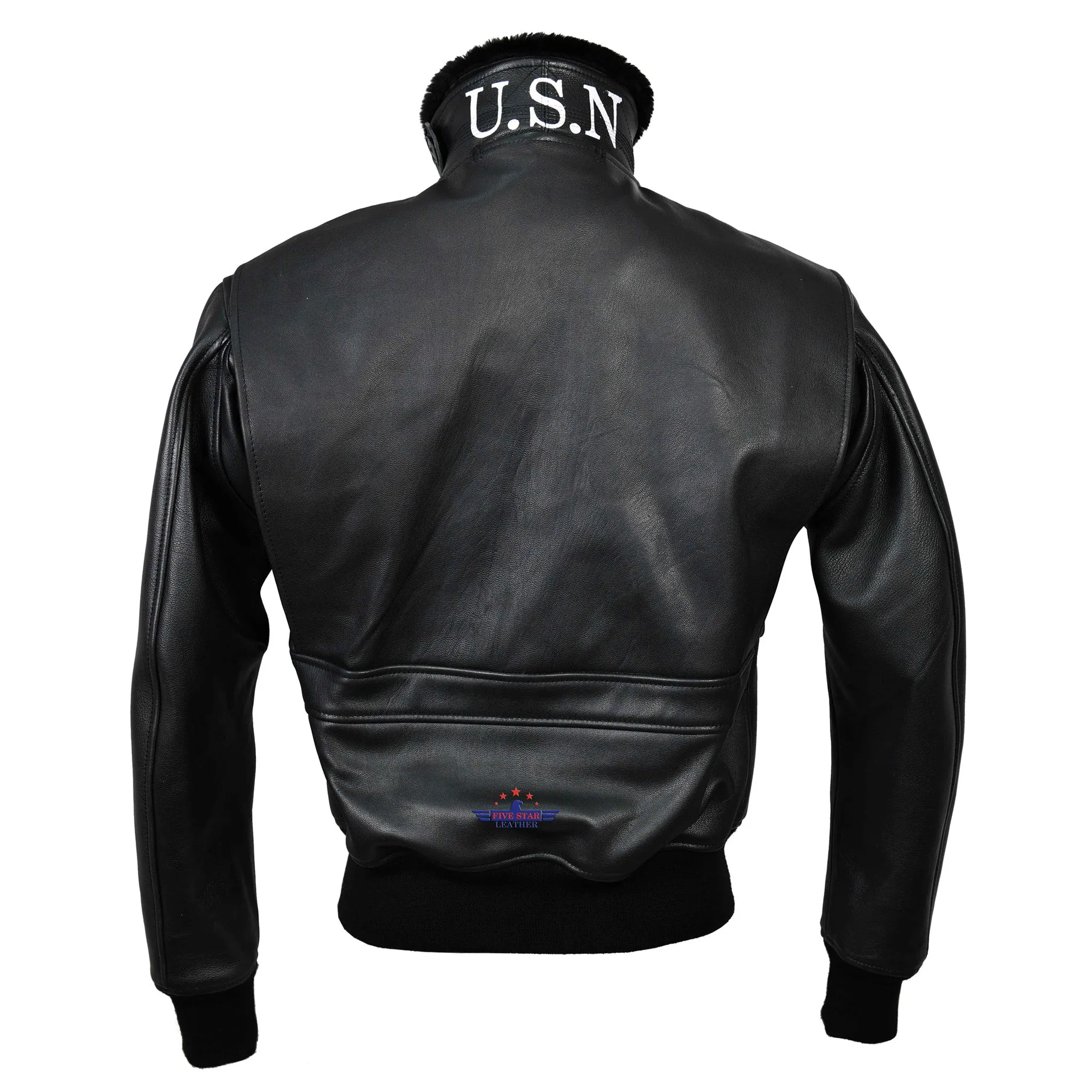 Flight G1 Bomber Naval Flying Men Jacket USN Goatskin Leather Black