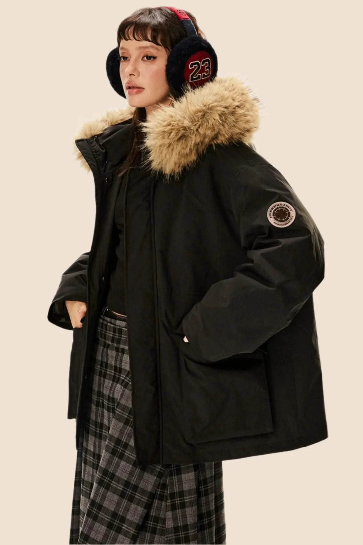 Fur Collar Hooded Thermal Down Jacket