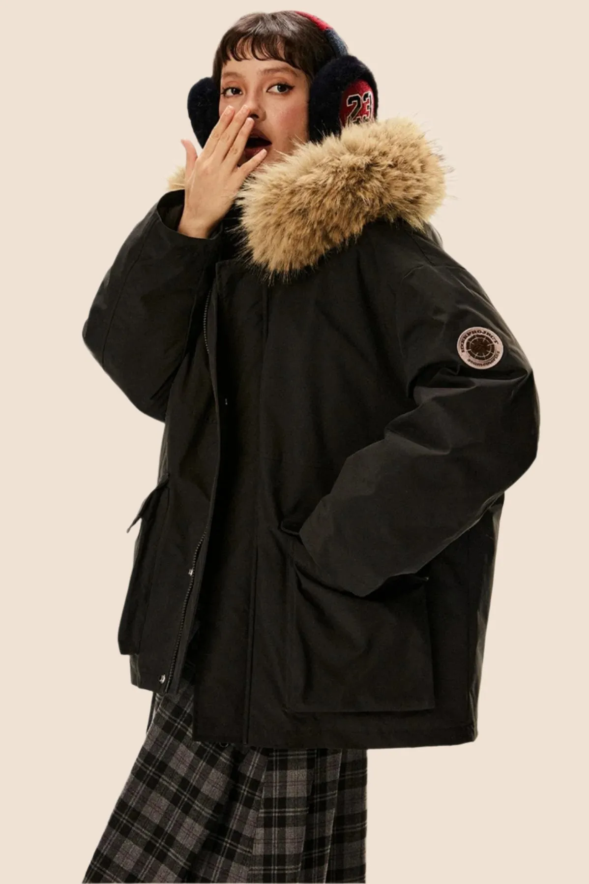 Fur Collar Hooded Thermal Down Jacket