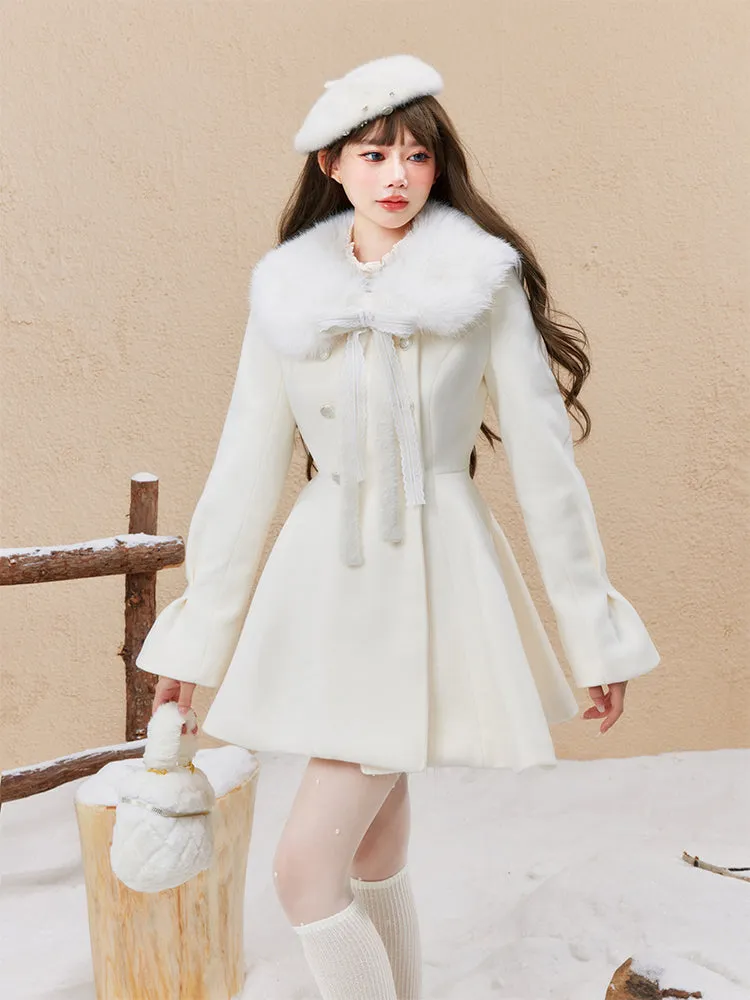 FUR COLLAR WAIST TWEED JACKET SIS0001