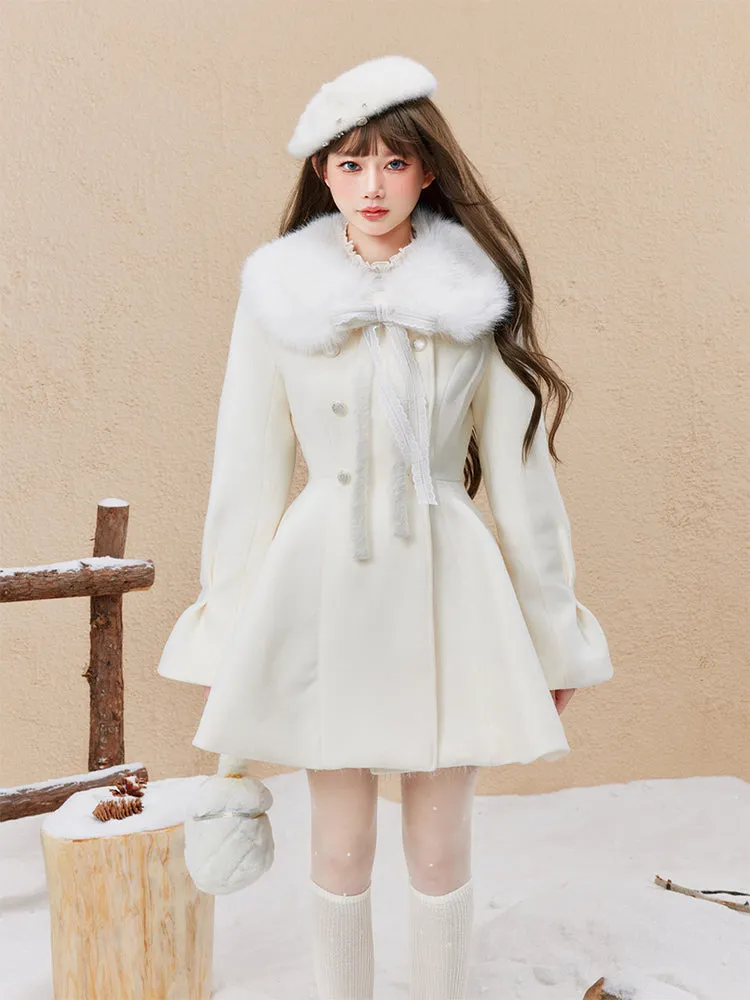 FUR COLLAR WAIST TWEED JACKET SIS0001