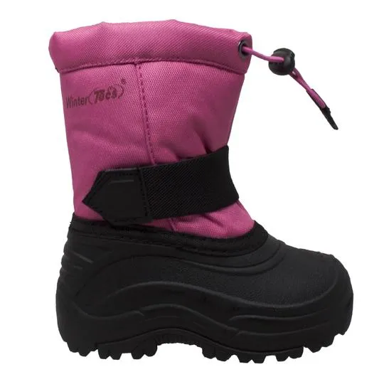 Girl's Nylon Winter Boots Pink Leather Boots