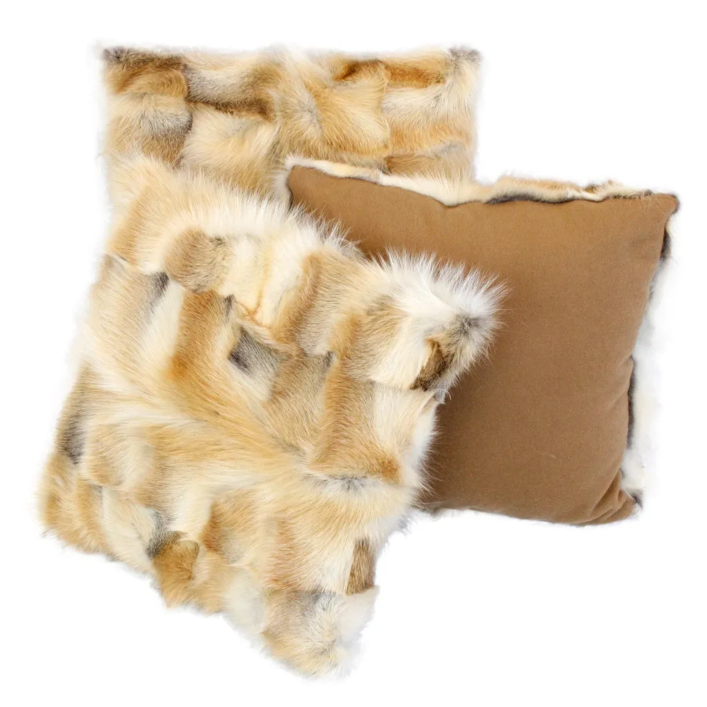 GOLDEN ISLAND FOX FUR & CASHMERE BLEND THROW