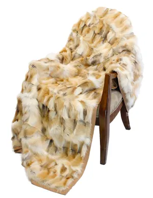 GOLDEN ISLAND FOX FUR & CASHMERE BLEND THROW