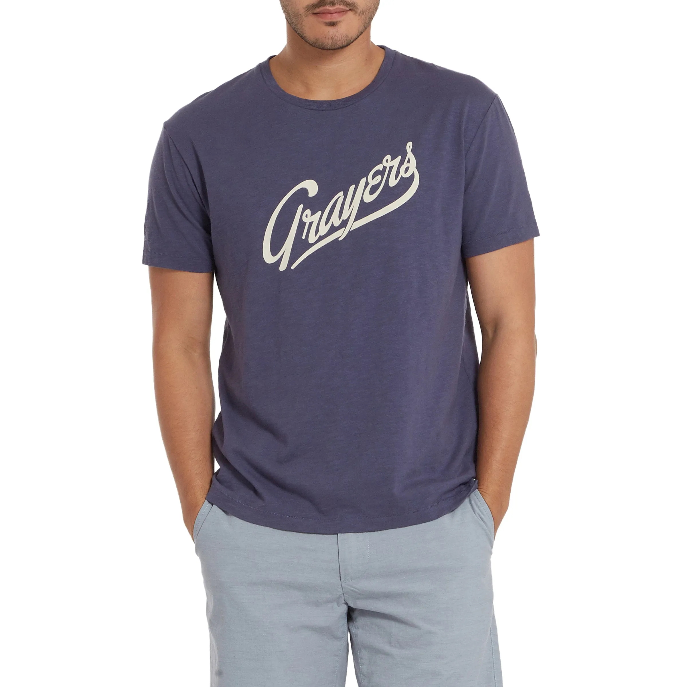 Grayers Print Tee - Night Shadow Blue