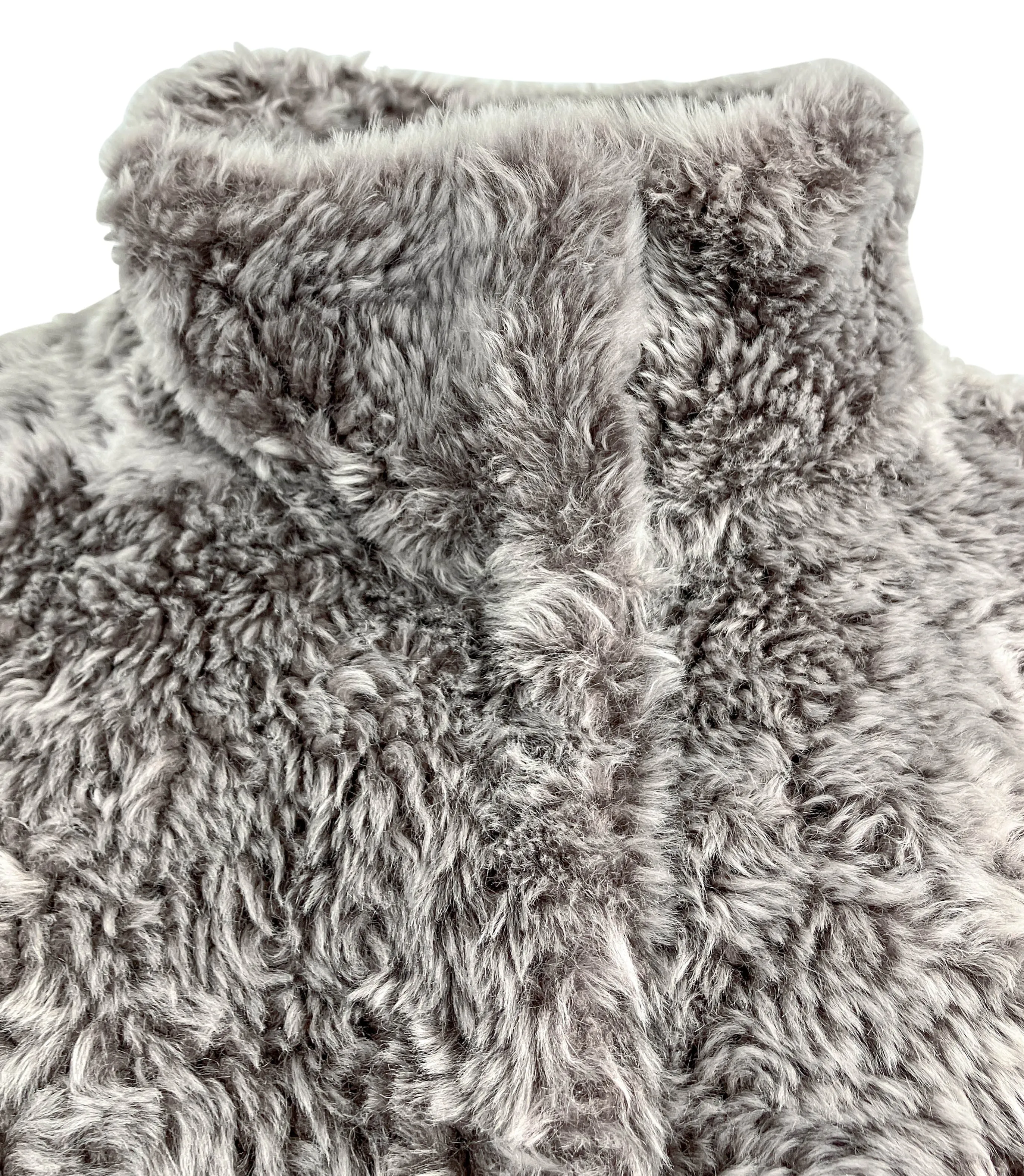 Grenn Pilot Reversible Fur Coat in Ash