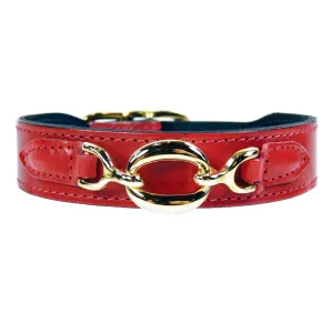 Hartman Dog Collar in Ferrari Red & Gold