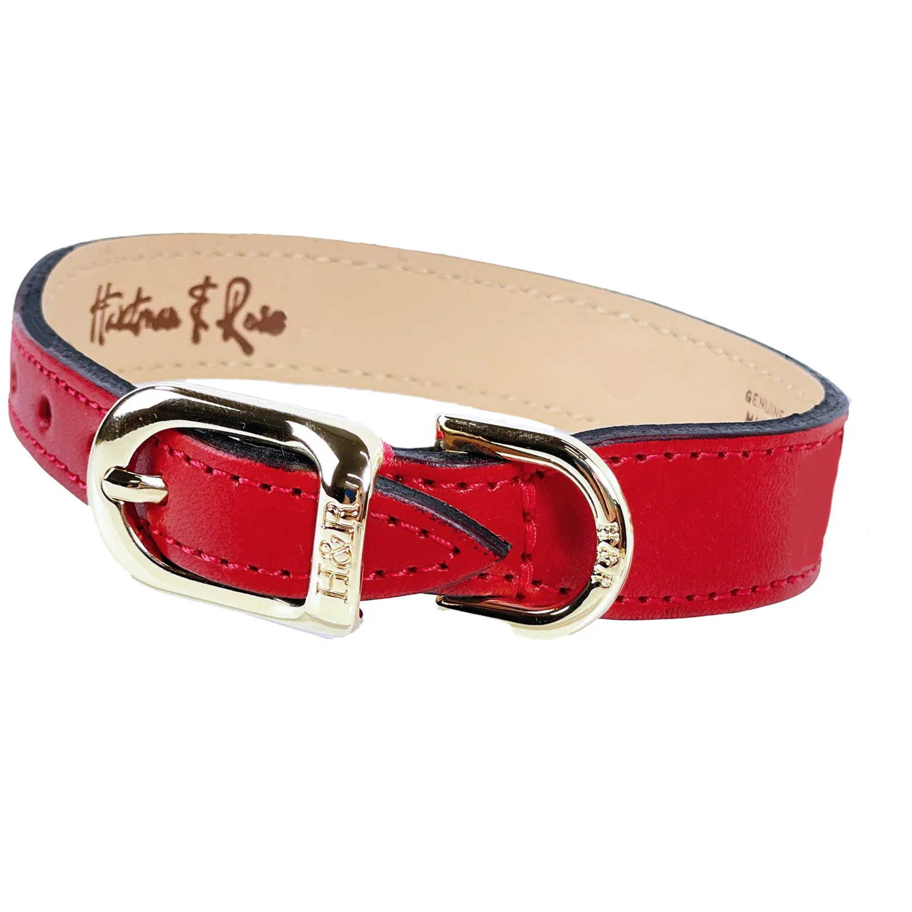 Hartman Dog Collar in Ferrari Red & Gold