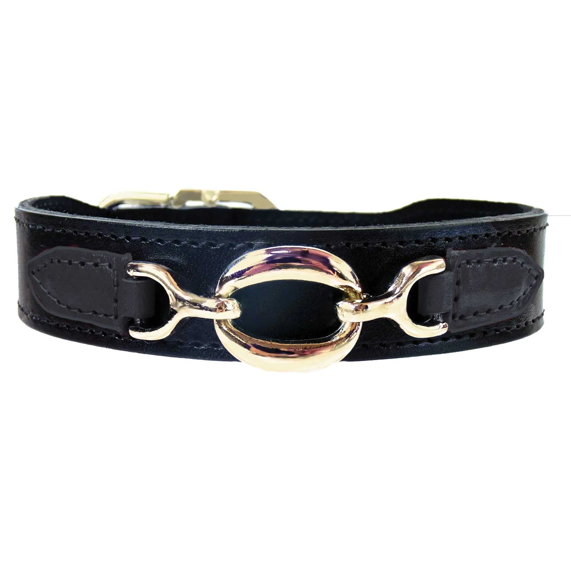 Hartman Dog Collar in Jet Black & Gold