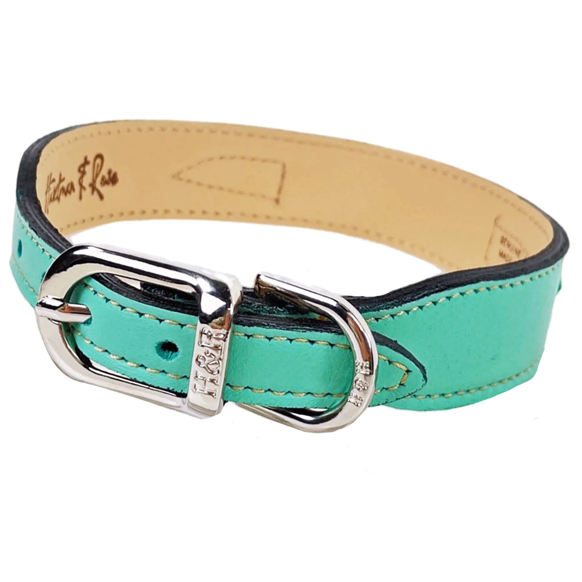 Hartman Dog Collar in Turquoise & Nickel