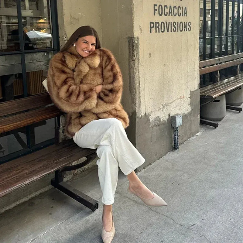 High Class Faux Fur Full Sleeve fur coat