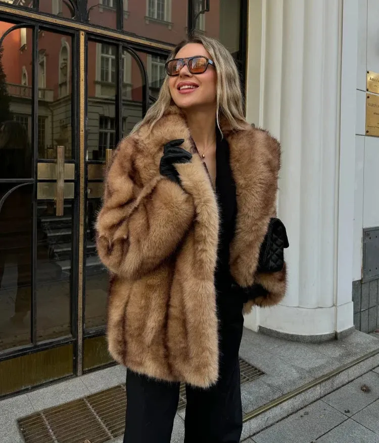 High Class Faux Fur Full Sleeve fur coat