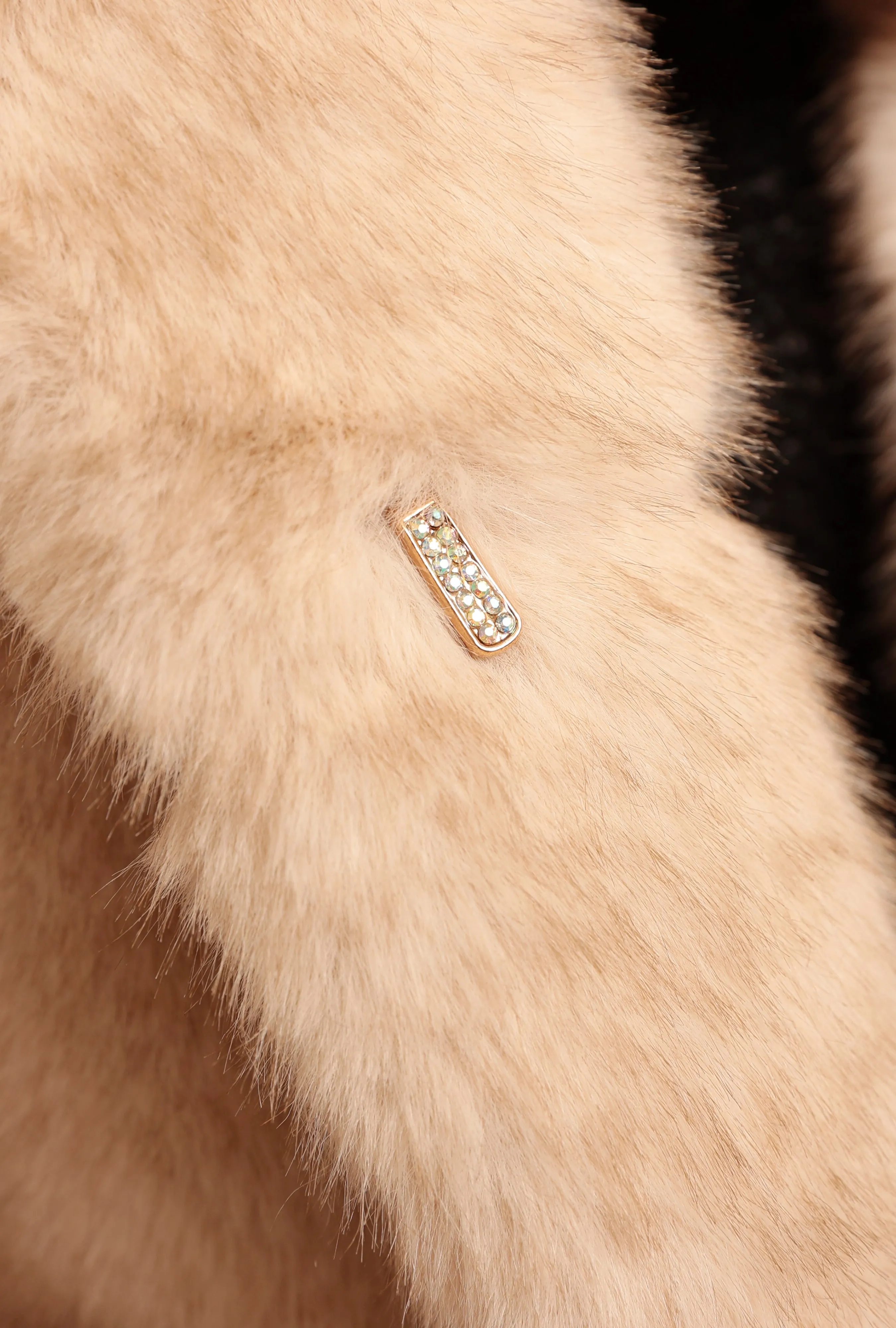 'Hollywood' Faux Fur Coat in Crema