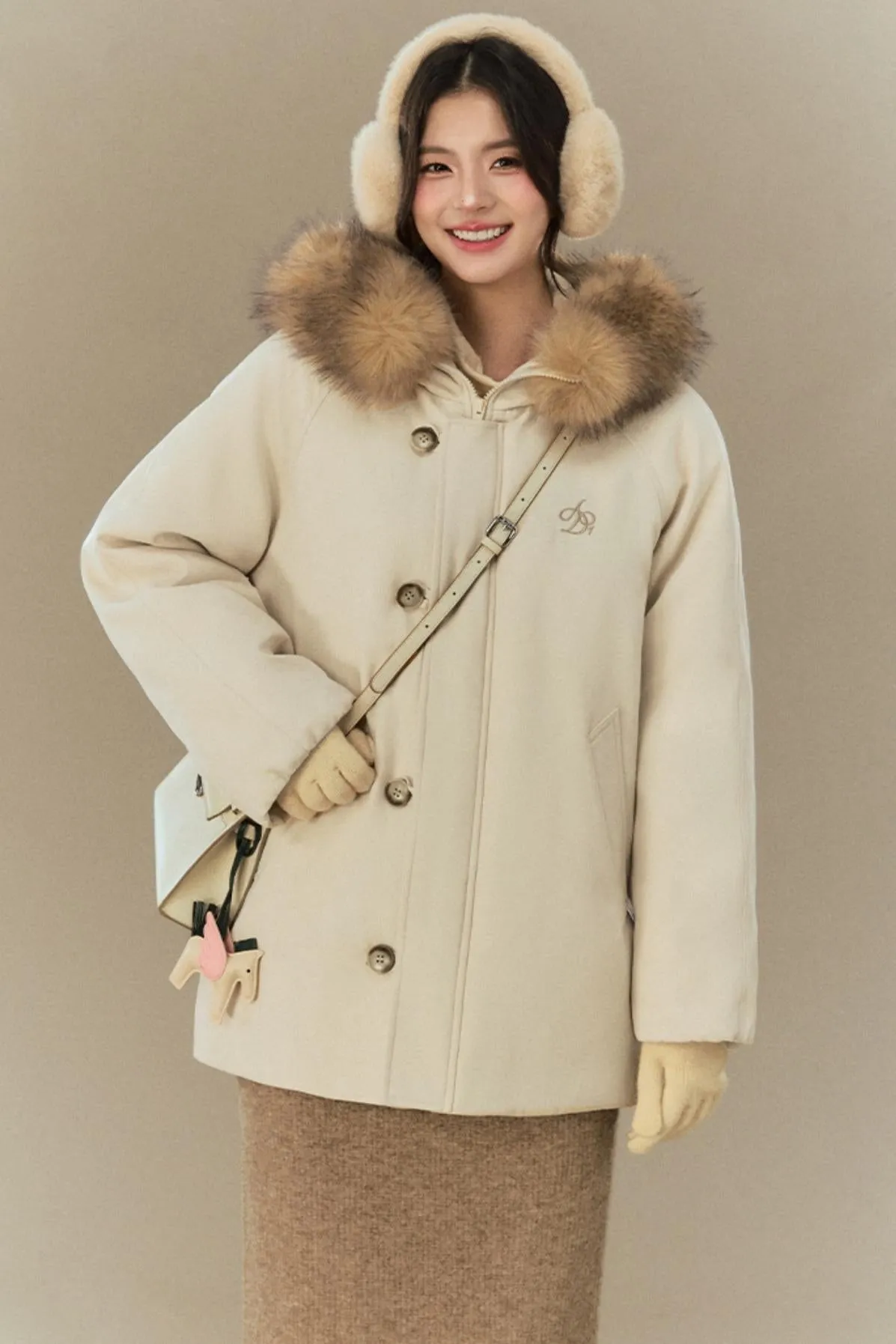 Hooded Fur Collar Puffer Jacket