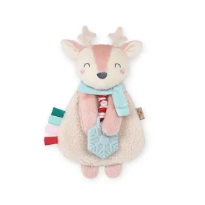 Itzy Lovey Holiday Pink Reindeer Plush   Teether Toy