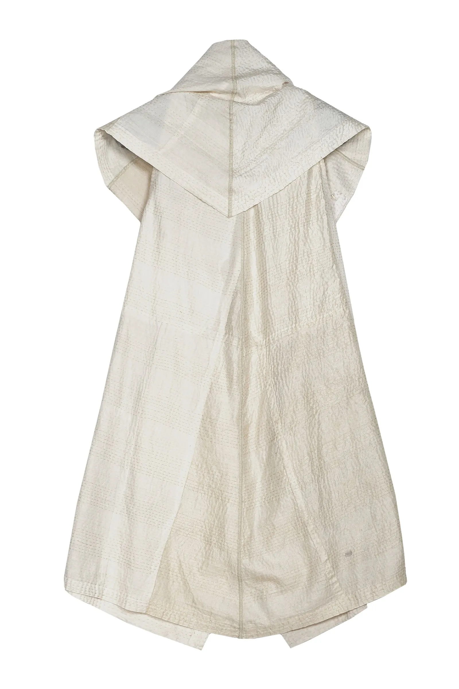 JAIPUR WHITE KANTHA CIRCULAR VEST - jw2201-ivy -