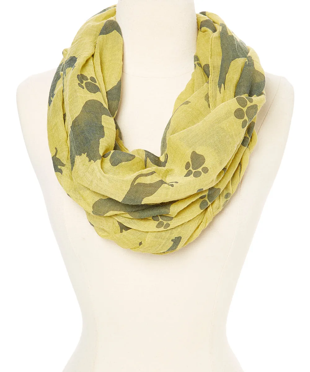 JC011279 Dog & Paw Infinity Scarf