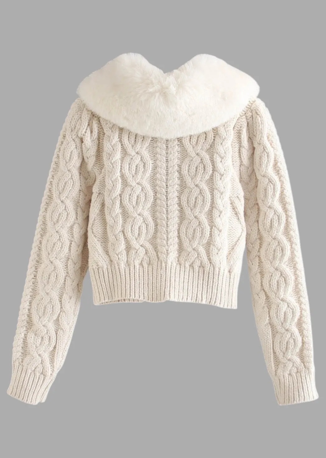 Judith Eco-Fur Collar Knitted Top