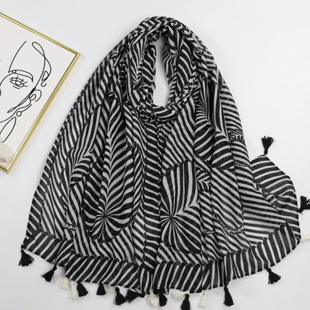 JY230334 Geometric line printed scarf