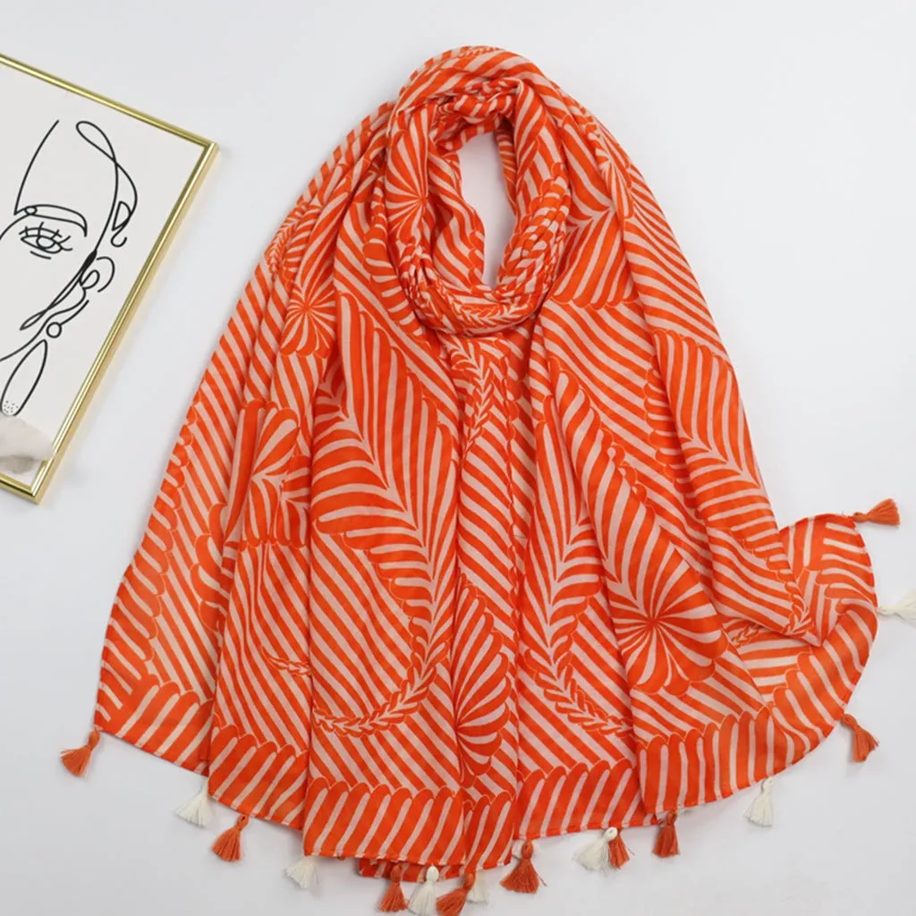 JY230334 Geometric line printed scarf