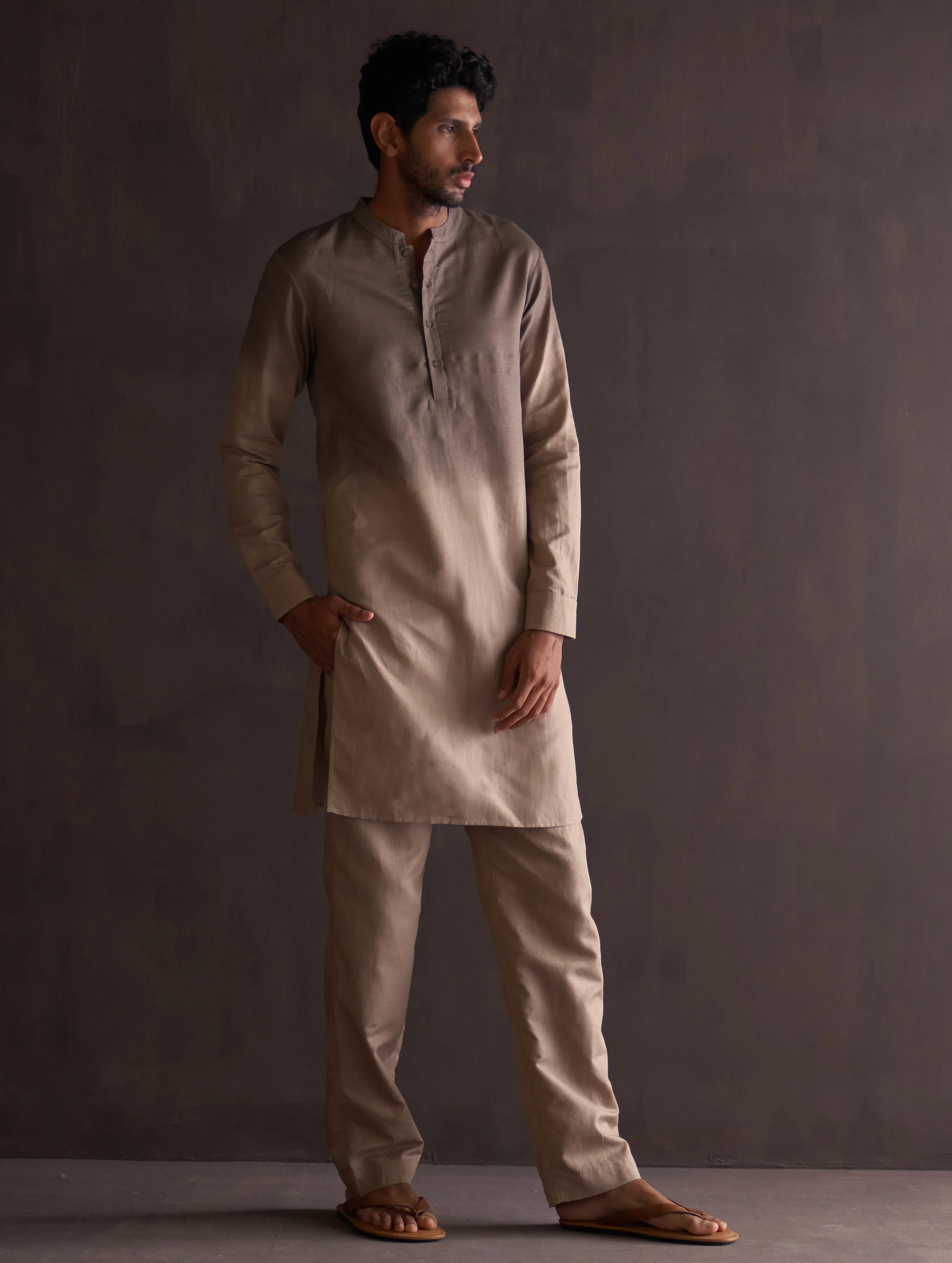 Kash Ombre Kurta - River Sand