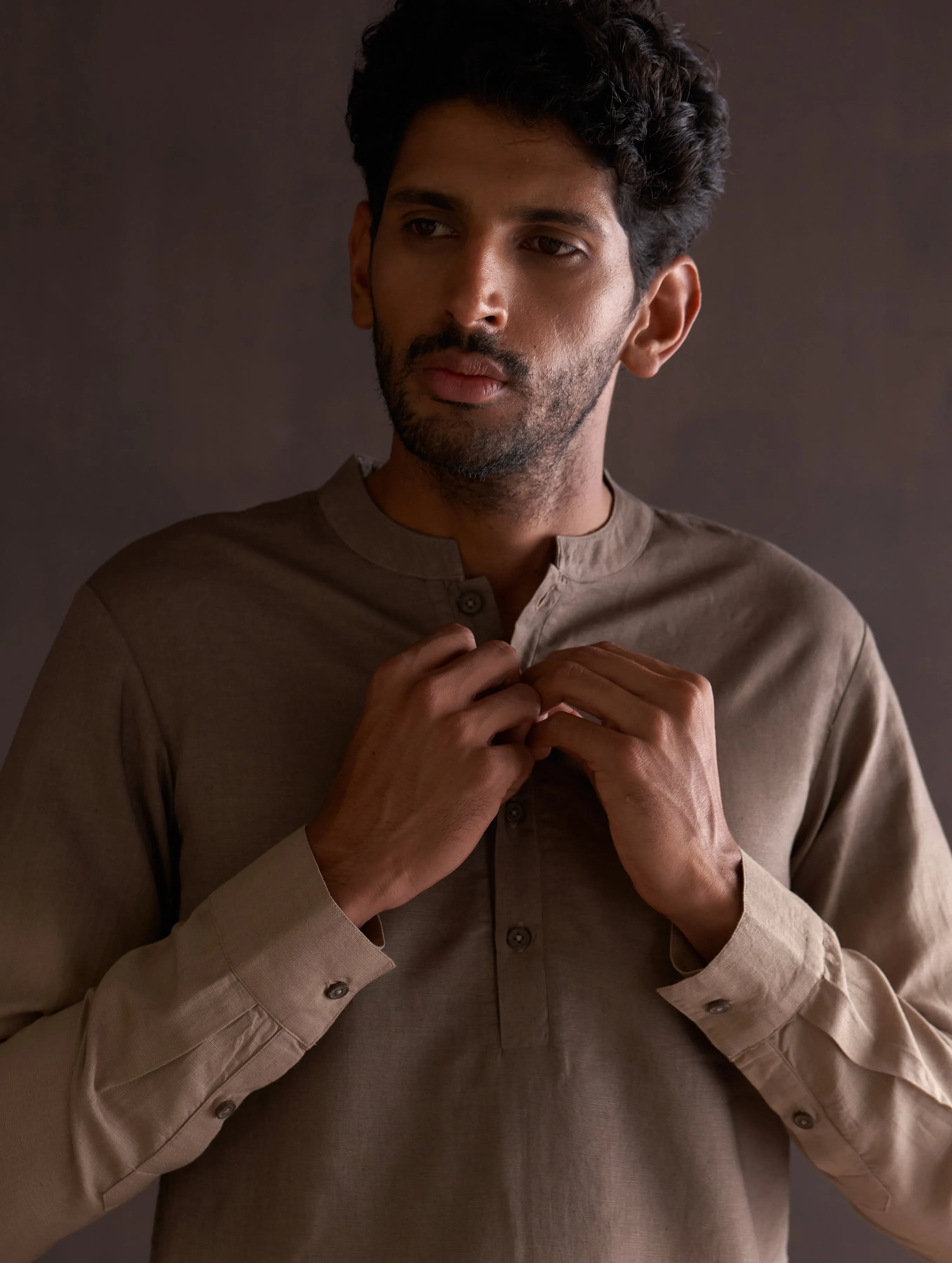 Kash Ombre Kurta - River Sand