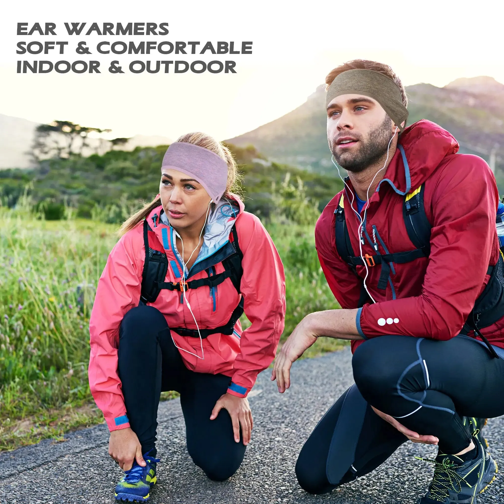 KPwarm Fleece Ear Warmers Muff, Winter Windproof Ear Headband for Men Women, Sports Running Cycling Skiing Non Slip Earmuffs