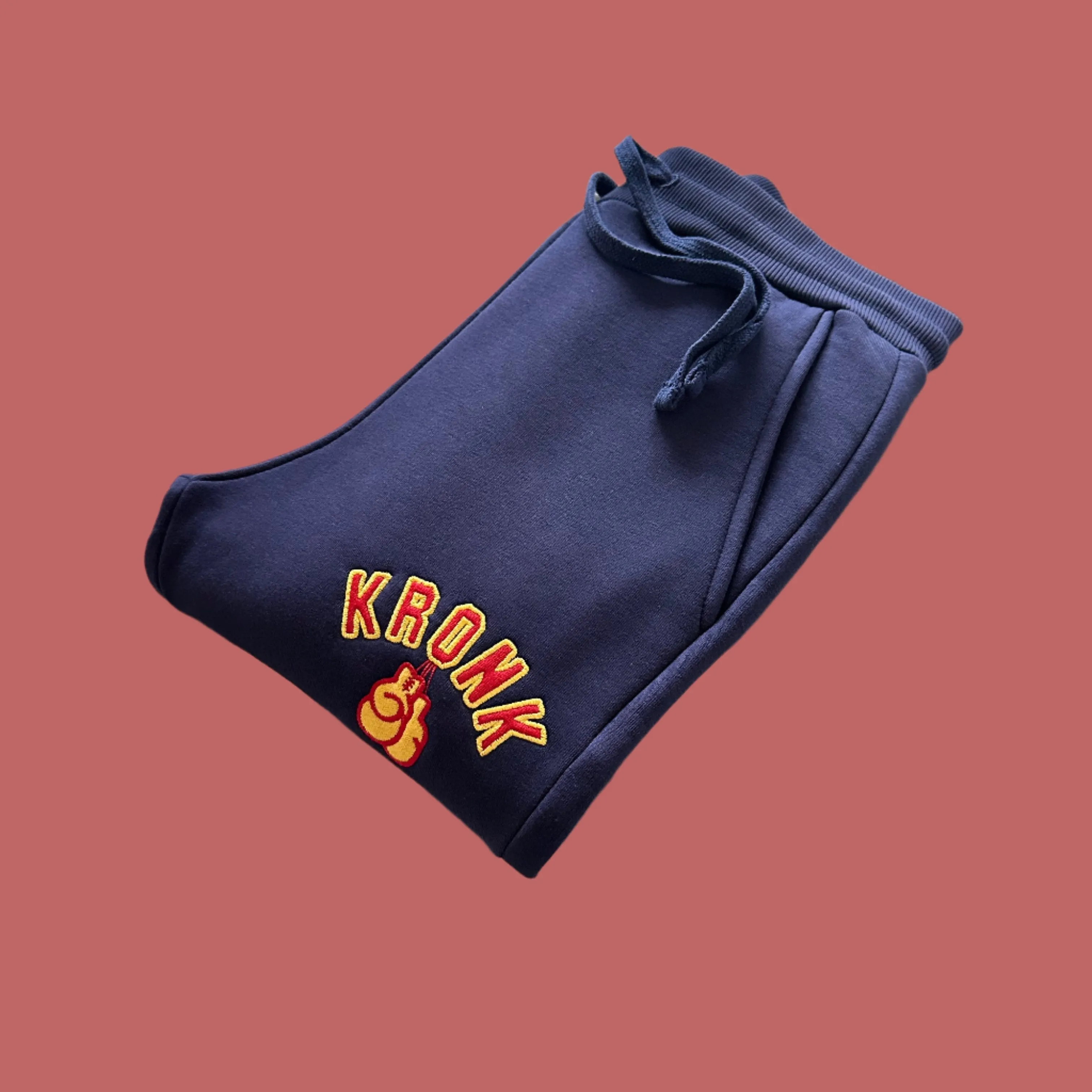 KRONK Gloves Applique Joggers Athletic Fit Navy