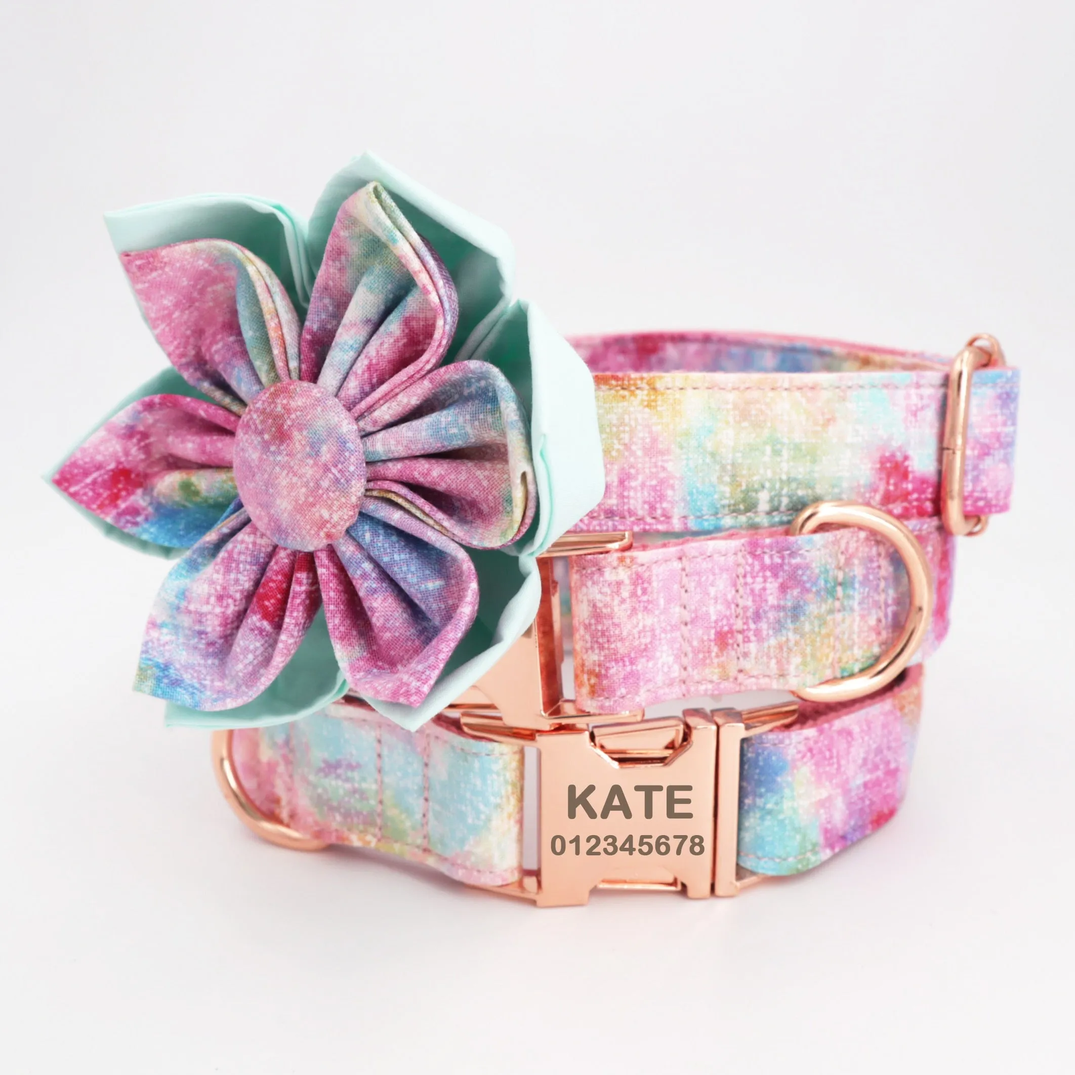 Latest Floral Dog Collar and Leash Set | Personalized Dog ID Collars