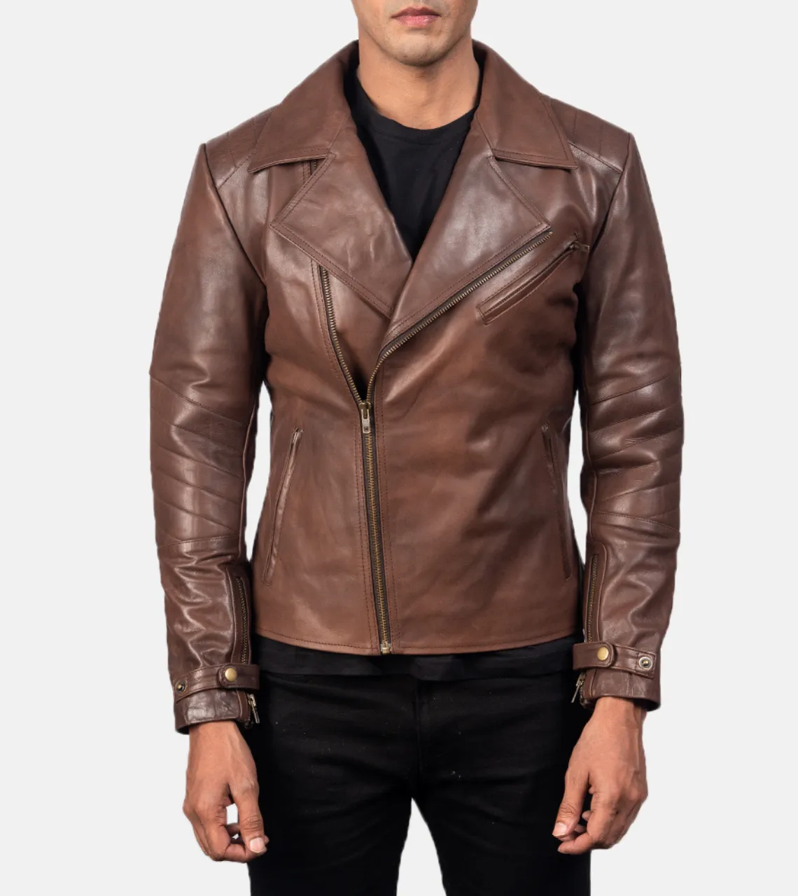 Leskov Men's Biker Leather Jacket