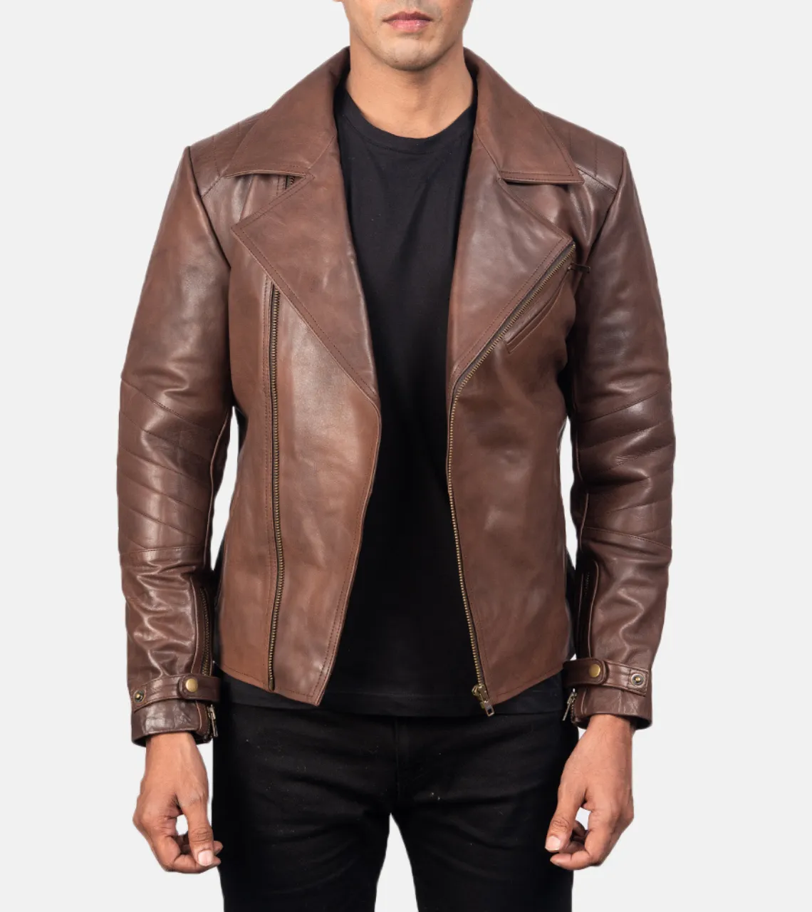 Leskov Men's Biker Leather Jacket