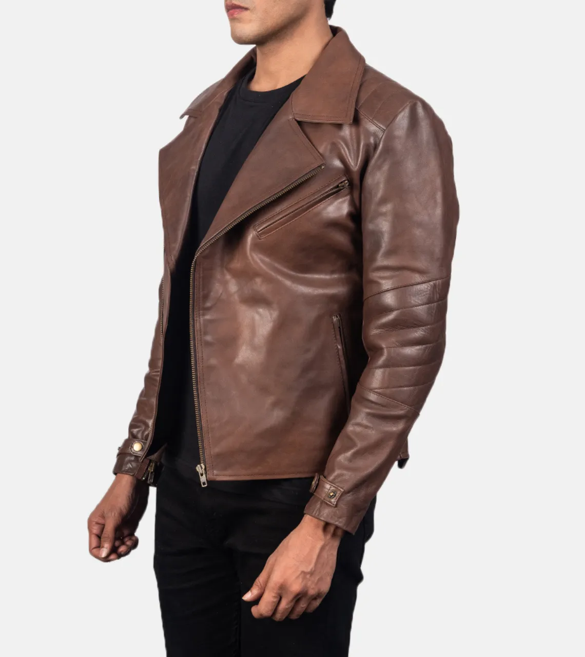 Leskov Men's Biker Leather Jacket