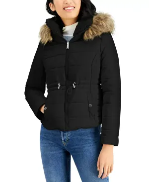 Maralyn & Me Juniors' Faux-Fur-Trim Hooded Anorak Puffer Coat