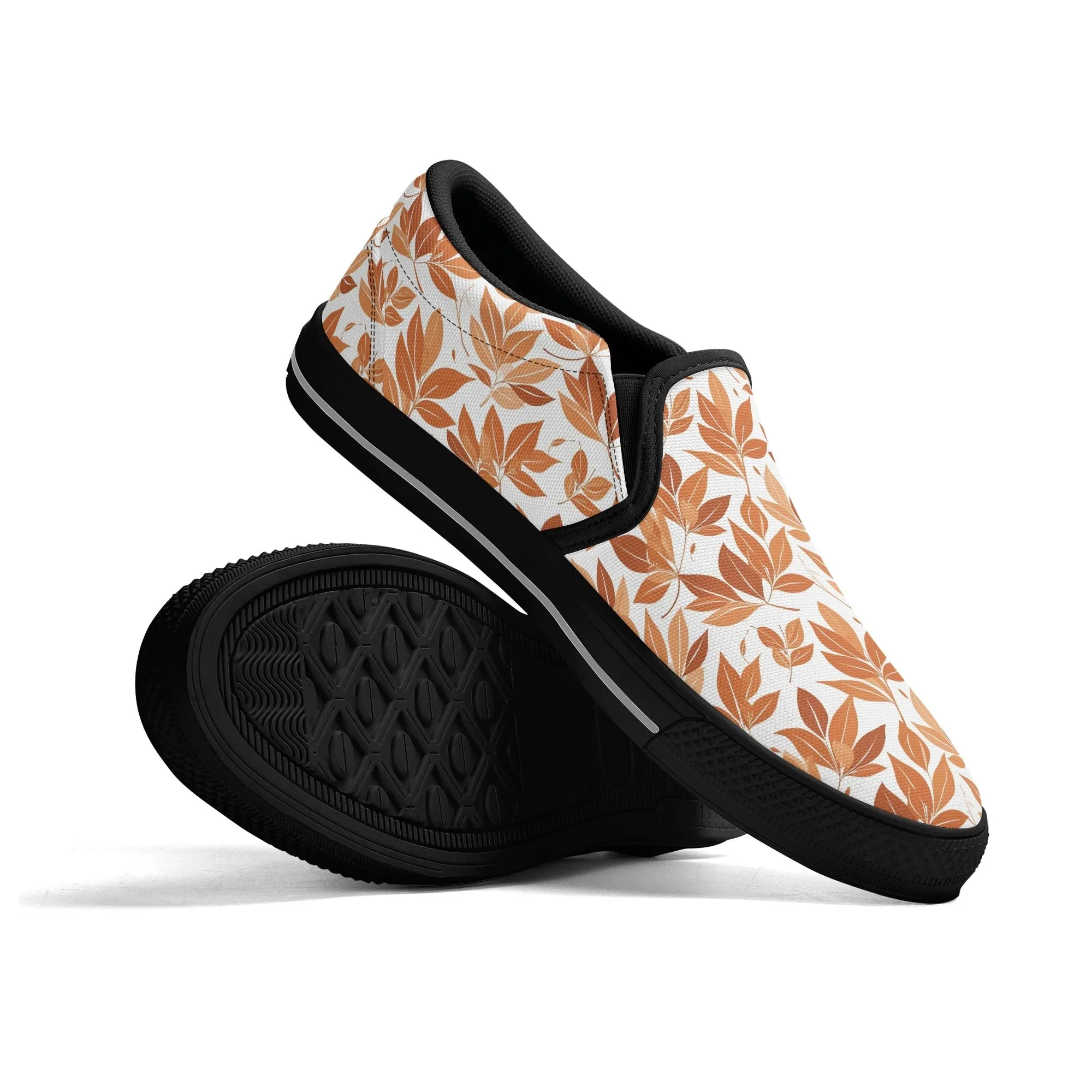 Mens Autumn Leaves Rubber Slip On Shoes