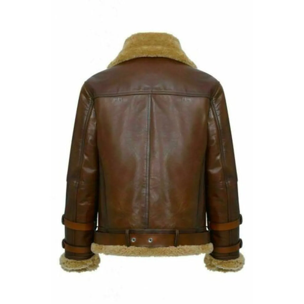 Men’s Aviator Genuine Bomber leather jacket with fur