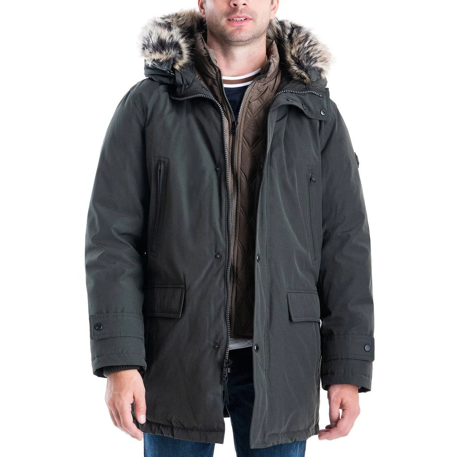 Michael Kors Men's Heavyweight Hooded Snorkel Parka Coat