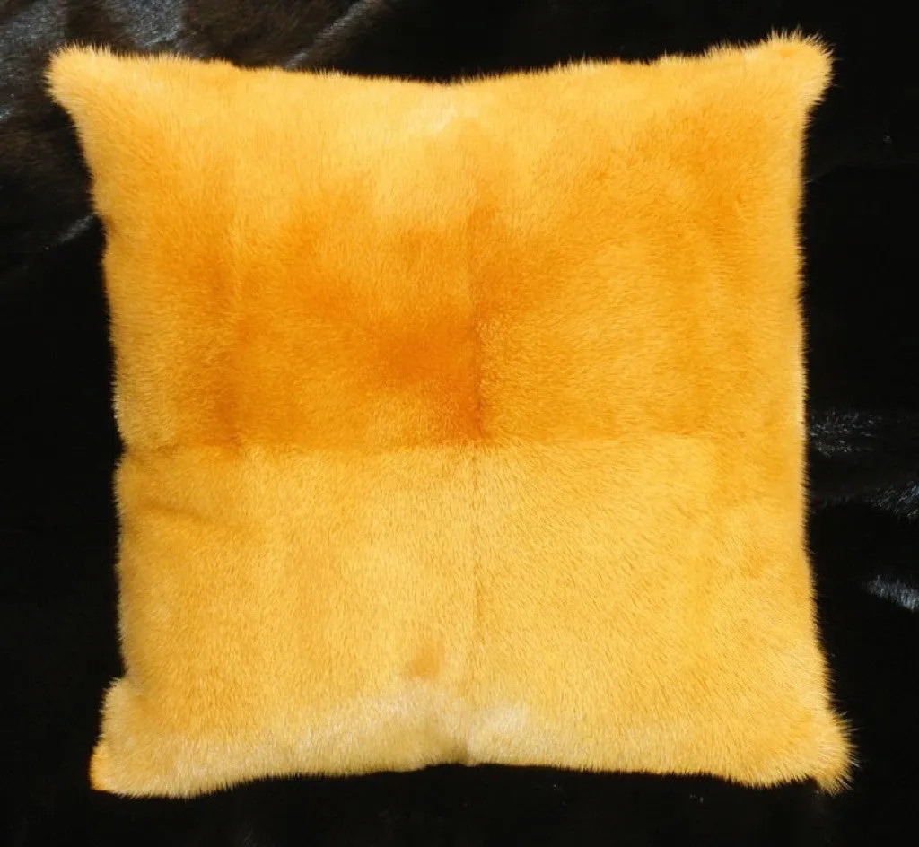 MINK FUR & SUEDE LEATHER PILLOW