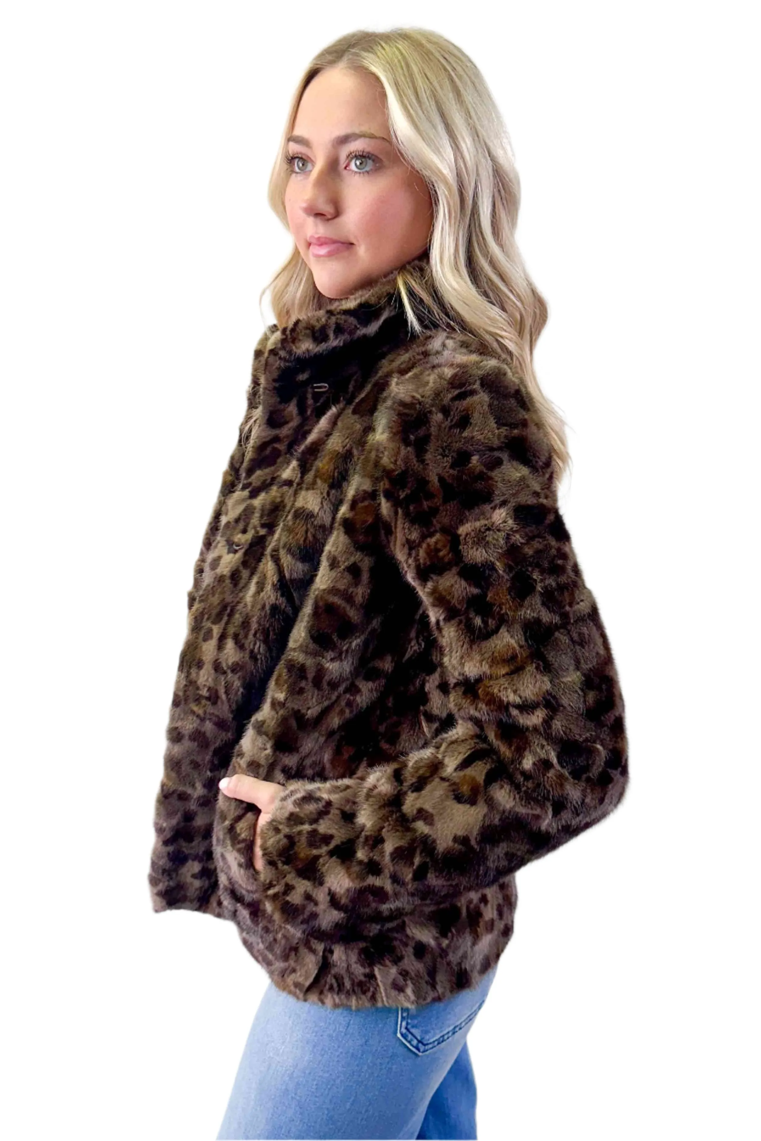 Mink Fur Jacket with Straight Sleeves