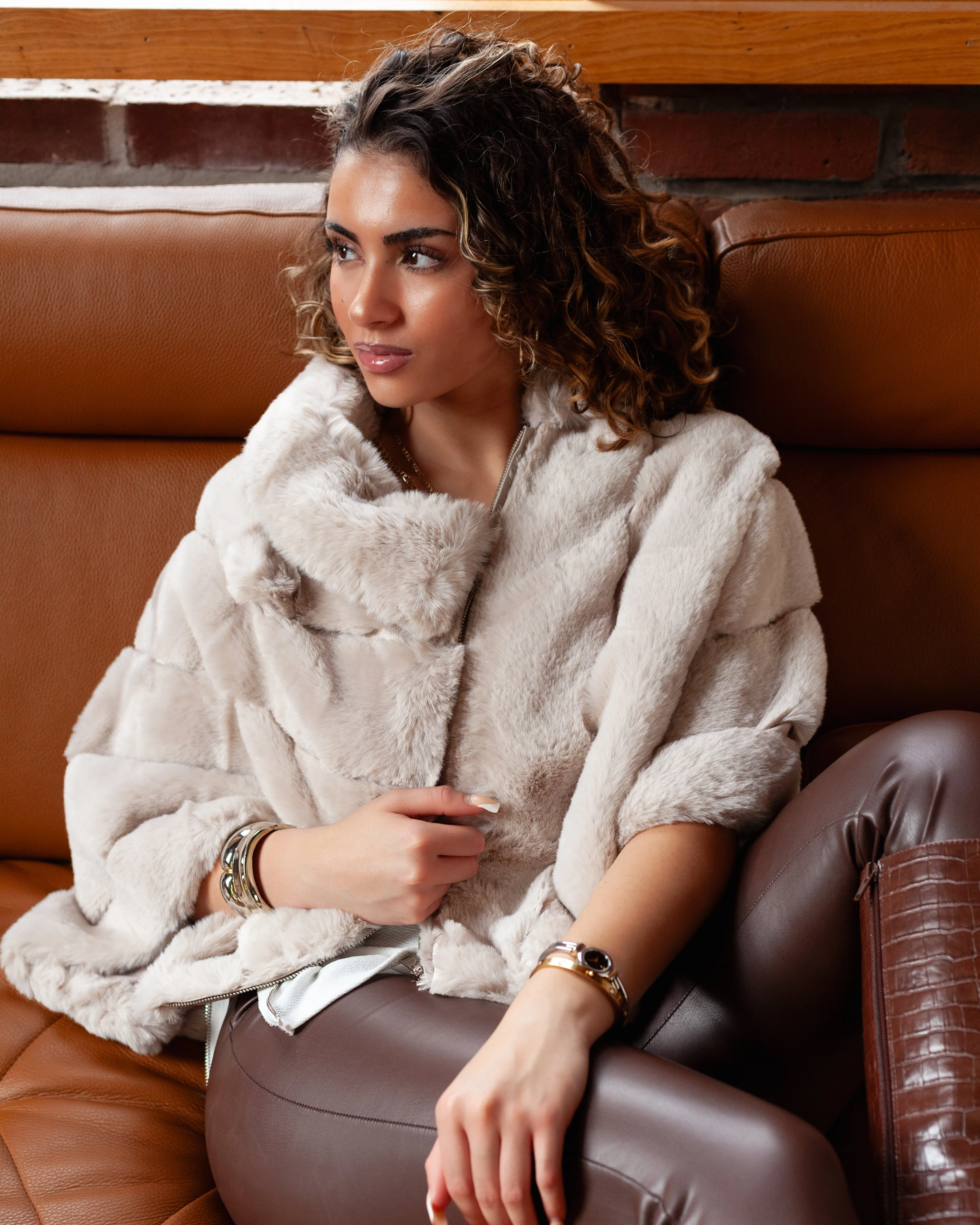 Moscow Faux Fur Poncho