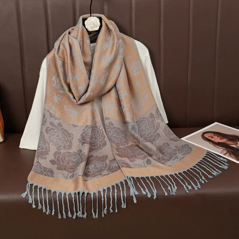 MY37 Hot Sale Cashew Vintage Tassel Scarf