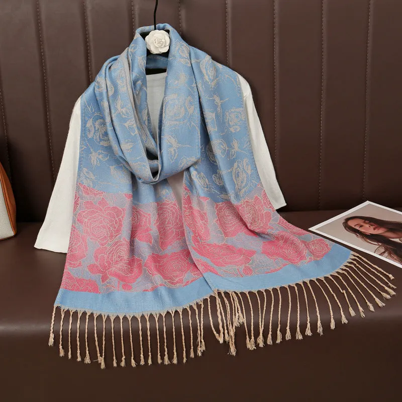 MY37 Hot Sale Cashew Vintage Tassel Scarf