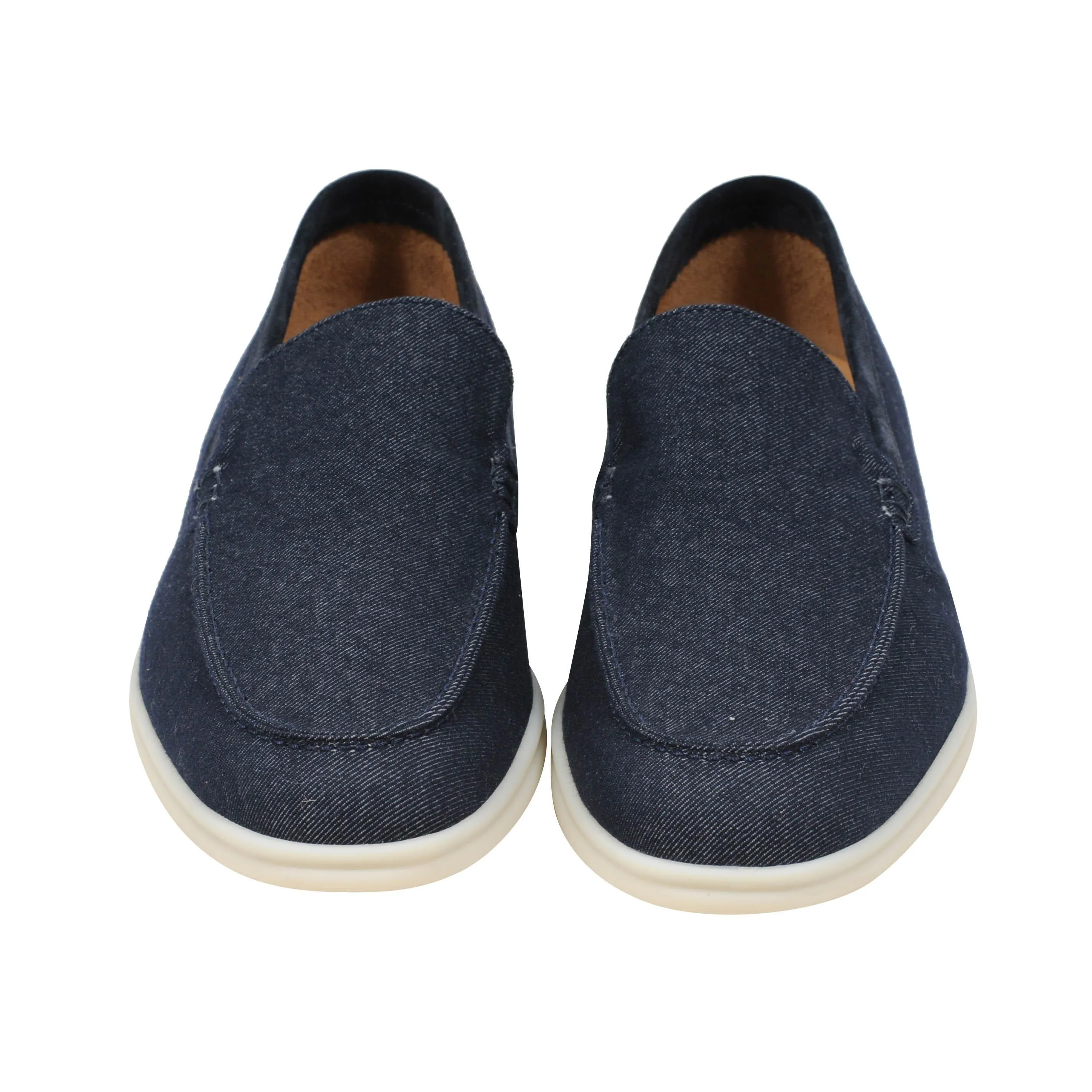 Navy Blue Denim Summer Walk Moccasin Slip On