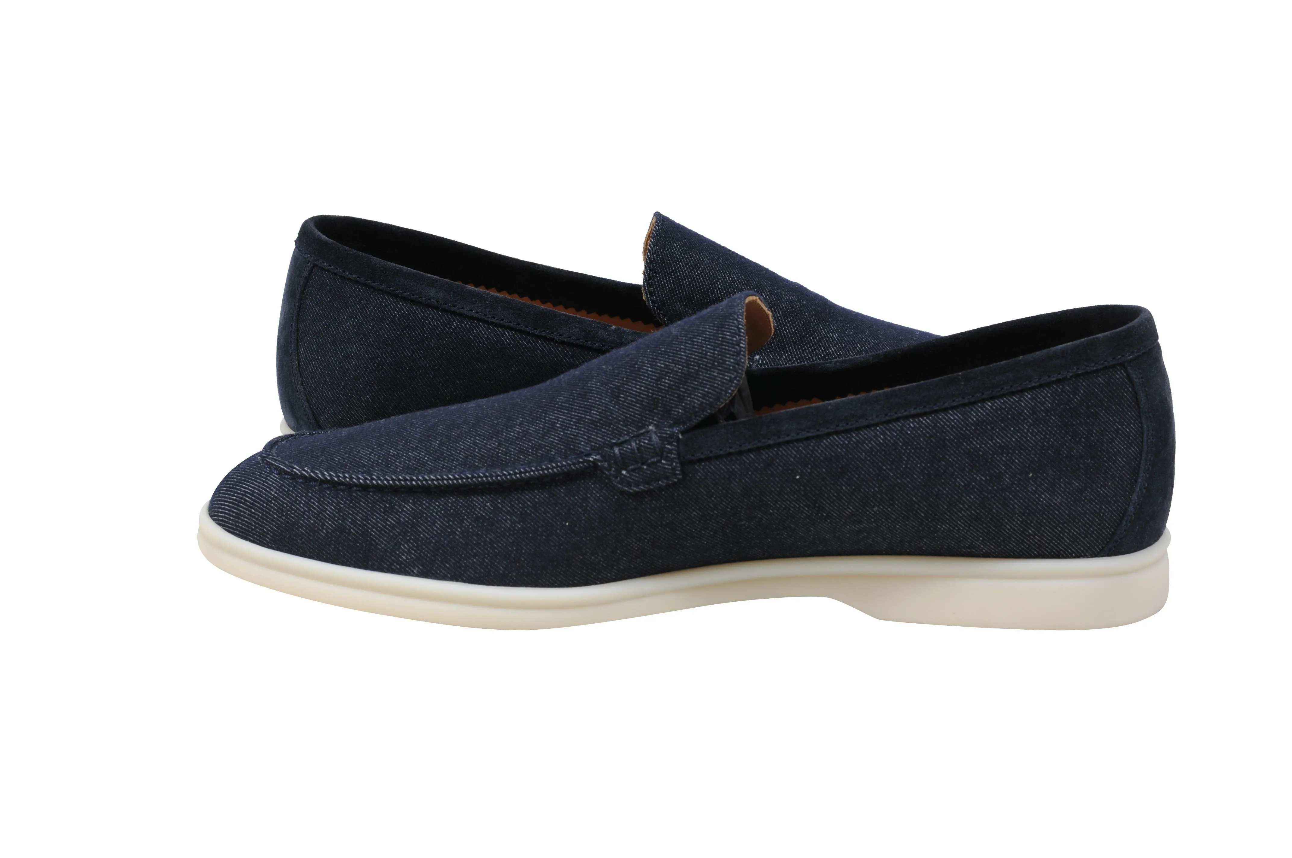 Navy Blue Denim Summer Walk Moccasin Slip On