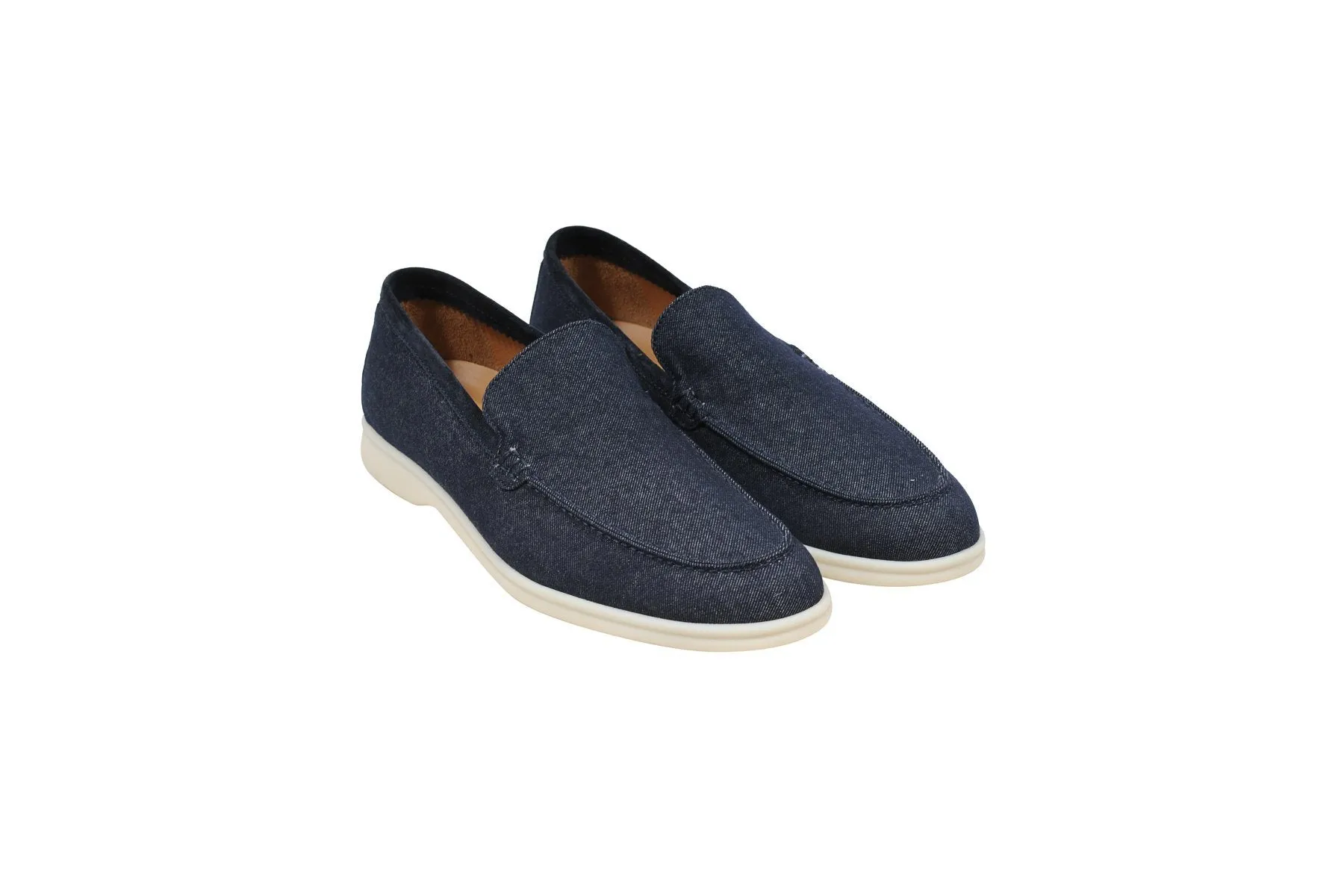 Navy Blue Denim Summer Walk Moccasin Slip On