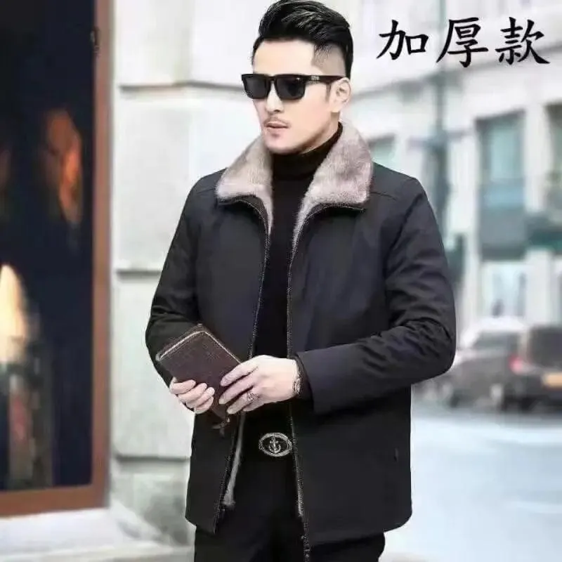 New imitation fox fur grass oversized plush men's coat, medium length autumn and winter