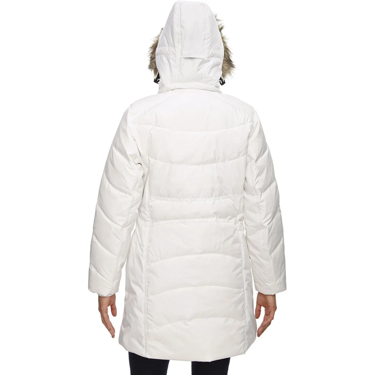 North End Women's Winter White Boreal Down Jacket with Faux Fur Trim