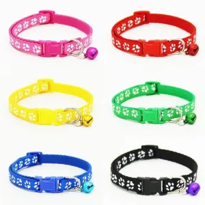 Paw Print Cat & Puppy Collar With Bell