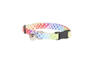 Rainbow Dots on White Cat Collar